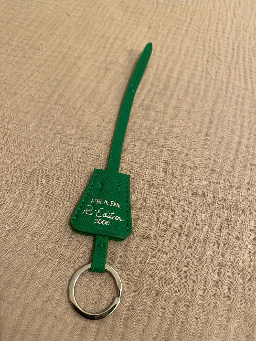 Prada Green Saffiano Re-Edition 2000 Keyring - Picture 4 of 6